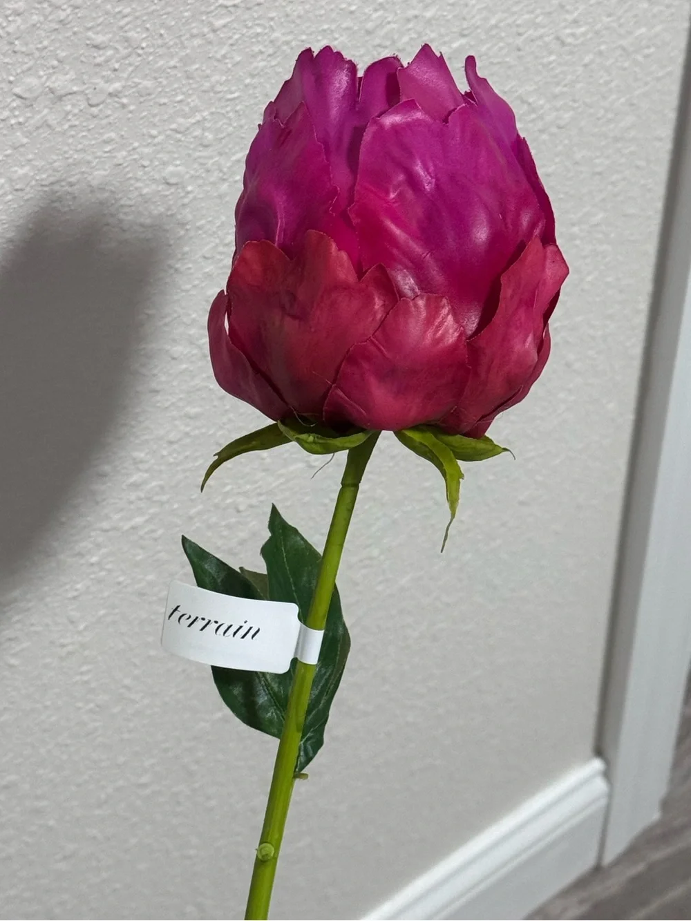 NWT Anthropologie Terrain Faux Peony Stem Medium Pink Single Flower 23